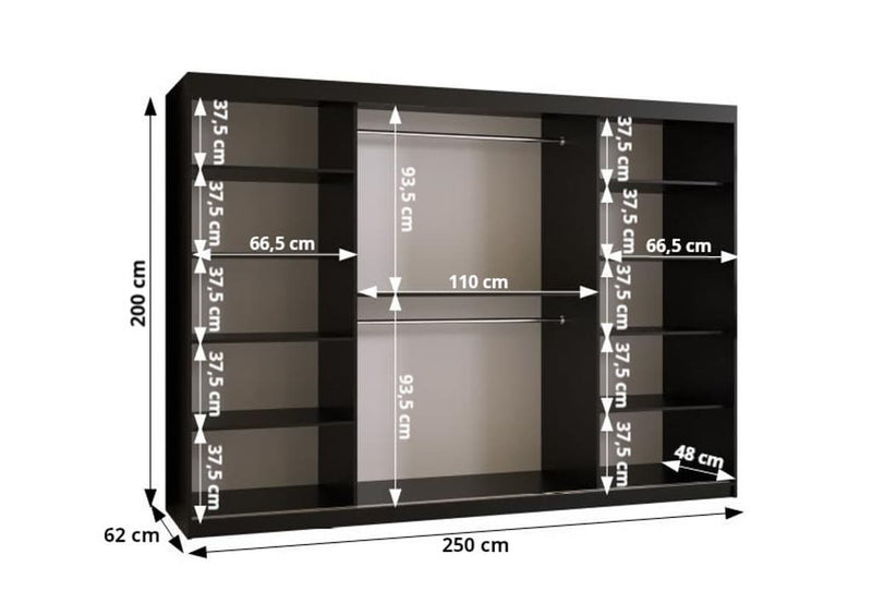 Kair Sliding Door Wardrobe 250cm